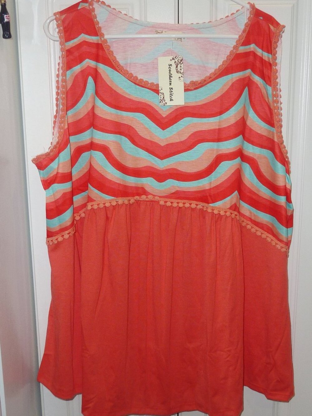 NWT Southern Stitch Sleeveless Tunic Great Colors and Accents 3X